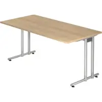 Bümö Schreibtisch Serie-N - Größe: 160 x 80 cm, Nachbildung: Eiche