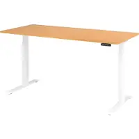 Bümö Schreibtisch elektrisch XDKB - Nachbildung: Buche, Größe: 180 x 80 cm, Gestell: Weiß