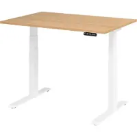 Bümö Schreibtisch elektrisch XDKB - Größe: 120 x 80 cm, Gestell: Weiß, Nachbildung: Eiche