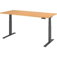 Bümö Schreibtisch elektrisch XDKB - Nachbildung: Buche, Gestell: Graphit, Größe: 180 x 80 cm