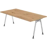 Bümö Schreibtisch Serie-A - Nachbildung: Asteiche, Größe: 200 x 100 cm