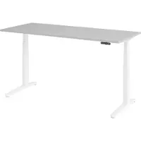 Bümö Schreibtisch elektrisch XBHM - Nachbildung: Grau, Größe: 180 x 80 cm, Gestell: Weiß