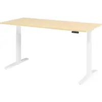 Bümö Schreibtisch elektrisch XMKA - Nachbildung Ahorn, Größe: 180 x 80 cm, Gestell: Weiß