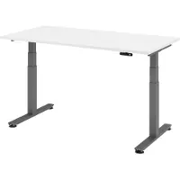 Bümö Schreibtisch elektrisch XDSM - Nachbildung: Weiß, Größe: 160 x 80 cm, Gestell: Graphit