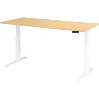 Bümö Schreibtisch elektrisch XDKB - Nachbildung Ahorn, Größe: 180 x 80 cm, Gestell: Weiß