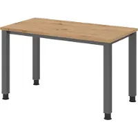 Bümö Schreibtisch Serie-Q (Mini) - Nachbildung: Asteiche, Größe: 120 x 67,2 cm, Gestell: Graphit