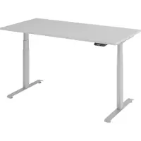 Bümö Schreibtisch elektrisch Lite - Gestell: Silber, Größe: 160 x 80 cm, Nachbildung: Grau
