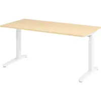 Bümö Schreibtisch Serie-XB - Nachbildung Ahorn, Größe: 160 x 80 cm, Gestell: Weiß