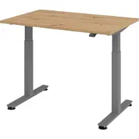 Bümö Schreibtisch elektrisch XMST - Nachbildung: Asteiche, Größe: 120 x 80 cm, Gestell: Graphit