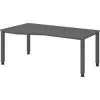 Bümö Schreibtisch Serie-Q - Nachbildung: Graphit, Gestell: Graphit, Größe: 180 x 100 cm