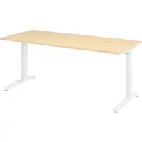 Bümö Schreibtisch Serie-XB - Nachbildung Ahorn, Größe: 180 x 80 cm, Gestell: Weiß