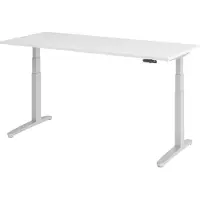 Bümö Schreibtisch elektrisch XBHM - Nachbildung: Weiß, Gestell: Silber, Größe: 180 x 80 cm