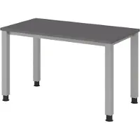 Bümö Schreibtisch Serie-Q (Mini) - Gestell: Silber, Größe: 120 x 67,2 cm, Nachbildung: Graphit