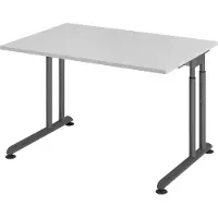 Bümö Schreibtisch Serie-Z - Größe: 120 x 80 cm, Gestell: Graphit, Nachbildung: Grau