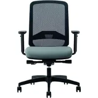 Bisley Bali Bürostuhl mit Lordosenstütze - armlehnen: mit Armlehnen, Farbe: Schwarz/Grau (RT0015/NE0625), fusskreuzmaterial: Kunststoff