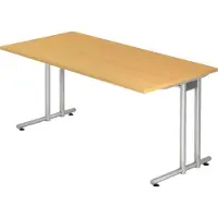 Bümö Schreibtisch Serie-N - Nachbildung: Buche, Größe: 160 x 80 cm
