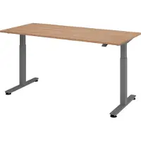 Bümö Schreibtisch elektrisch XMST - Gestell: Graphit, Nachbildung: Nussbaum, Größe: 180 x 80 cm