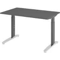 Bümö Schreibtisch Serie-XB - Größe: 120 x 80 cm, Nachbildung: Graphit, Gestell: Graphit/Alu poliert