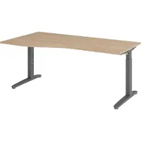 Bümö Schreibtisch Serie-XB - Gestell: Graphit, Größe: 180 x 100 cm, Nachbildung: Eiche