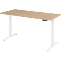 Bümö Schreibtisch elektrisch Lite - Größe: 180 x 80 cm, Gestell: Weiß, Nachbildung: Eiche