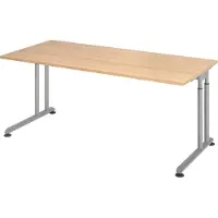 Bümö Schreibtisch Serie-Z - Gestell: Silber, Größe: 180 x 80 cm, Nachbildung: Eiche