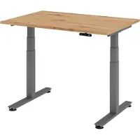 Bümö Schreibtisch elektrisch XDSM - Nachbildung: Asteiche, Größe: 120 x 80 cm, Gestell: Graphit