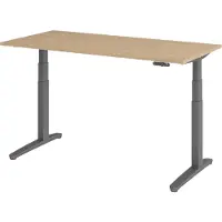Bümö Schreibtisch elektrisch XBHM - Größe: 160 x 80 cm, Gestell: Graphit, Nachbildung: Eiche