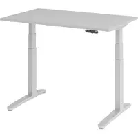 Bümö Schreibtisch elektrisch XBHM - Gestell: Silber, Größe: 120 x 80 cm, Nachbildung: Grau
