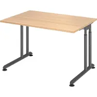 Bümö Schreibtisch Serie-Z - Größe: 120 x 80 cm, Gestell: Graphit, Nachbildung: Eiche