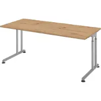 Bümö Schreibtisch Serie-Z - Gestell: Silber, Nachbildung: Asteiche, Größe: 180 x 80 cm