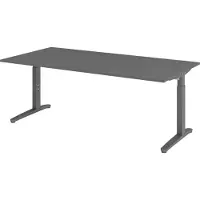 Bümö Schreibtisch Serie-XB - Nachbildung: Graphit, Gestell: Graphit, Größe: 200 x 100 cm