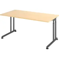 Bümö Schreibtisch Serie-Z - Nachbildung Ahorn, Größe: 160 x 80 cm, Gestell: Graphit
