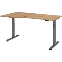Bümö Schreibtisch elektrisch XDSM - Nachbildung: Asteiche, Gestell: Graphit, Größe: 180 x 100 cm