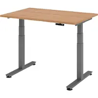 Bümö Schreibtisch elektrisch XDSM - Größe: 120 x 80 cm, Gestell: Graphit, Nachbildung: Nussbaum