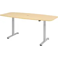 Bümö Konferenztisch elektrisch XMST22 - Gestell: Graphit, Nachbildung: Eiche