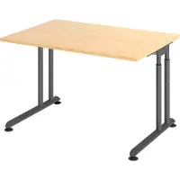 Bümö Schreibtisch Serie-Z - Nachbildung Ahorn, Größe: 120 x 80 cm, Gestell: Graphit