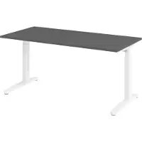 Bümö Schreibtisch Serie-XB - Größe: 160 x 80 cm, Nachbildung: Graphit, Gestell: Weiß