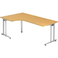 Bümö Schreibtisch Serie-N - Nachbildung: Buche, Größe: Eckschreibtisch 200 x 120 cm