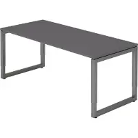 Bümö Schreibtisch Serie-R - Nachbildung: Graphit, Gestell: Graphit, Größe: 180 x 80 cm