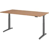 Bümö Schreibtisch elektrisch XBHM - Gestell: Graphit, Nachbildung: Nussbaum, Größe: 200 x 100 cm