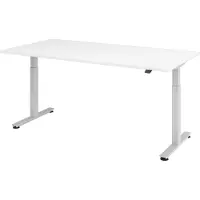 Bümö Schreibtisch elektrisch XMST - Nachbildung: Weiß, Gestell: Silber, Größe: 200 x 100 cm