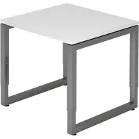 Bümö Schreibtisch Serie-R - Nachbildung: Weiß, Größe: 80 x 80 cm, Gestell: Graphit