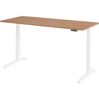 Bümö Schreibtisch elektrisch XBHM - Nachbildung: Nussbaum, Größe: 180 x 80 cm, Gestell: Weiß