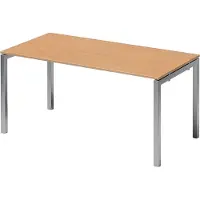 Bisley Cito Schreibtisch U-Gestell verstellbar - Gestell: Silber, Nachbildung: Buche, Größe: 160 x 80 cm