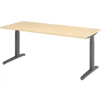 Bümö Schreibtisch Serie-XB - Nachbildung Ahorn, Gestell: Graphit, Größe: 180 x 80 cm