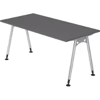 Bümö Schreibtisch Serie-A - Größe: 160 x 80 cm, Nachbildung: Graphit