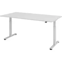 Bümö Schreibtisch elektrisch XMST - Gestell: Silber, Nachbildung: Grau, Größe: 200 x 100 cm
