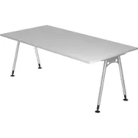 Bümö Schreibtisch Serie-A - Nachbildung: Grau, Größe: 200 x 100 cm