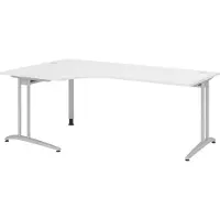 Bümö Schreibtisch Serie-B - Nachbildung: Weiß, Größe: Eckschreibtisch 200 x 120 cm