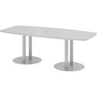 Bümö Konferenztisch klein KT22 - Nachbildung: Grau, tischfuss: Säule in Silber